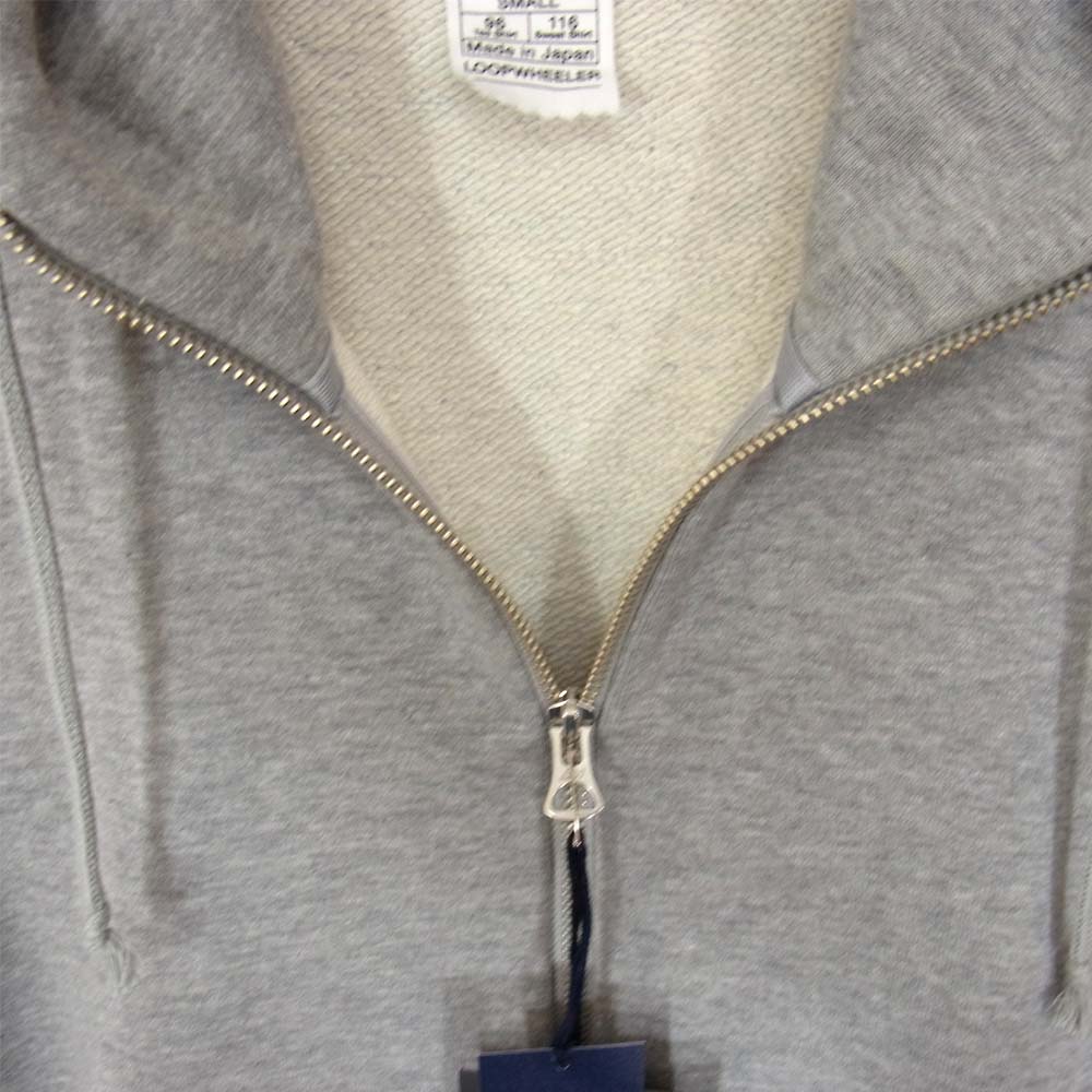 LOOPWHEELER ループウィラー LW290 ハイネック フルジップ パーカー グレー系 S【新古品】【未使用】【中古】