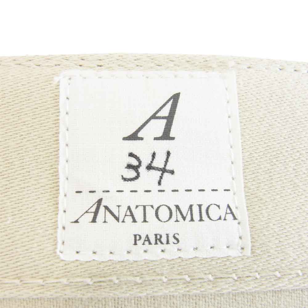 アナトミカ 618 CALIFORNIAN 2 SATEEN サテン ワーク パンツ ベージュ系 34【新古品】【未使用】【中古】