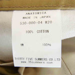 アナトミカ 530-000-04 CHINO 2 チノ パンツ ベージュ系 29【新古品】【未使用】【中古】