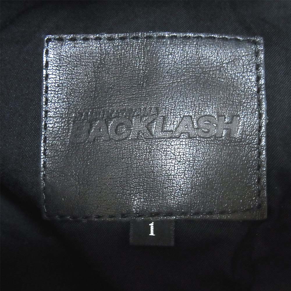 イサムカタヤマ バックラッシュ 1704-03 イタリアンショルダー シワ加工 プルアップ  レザージャケット ブラック系 1【中古】