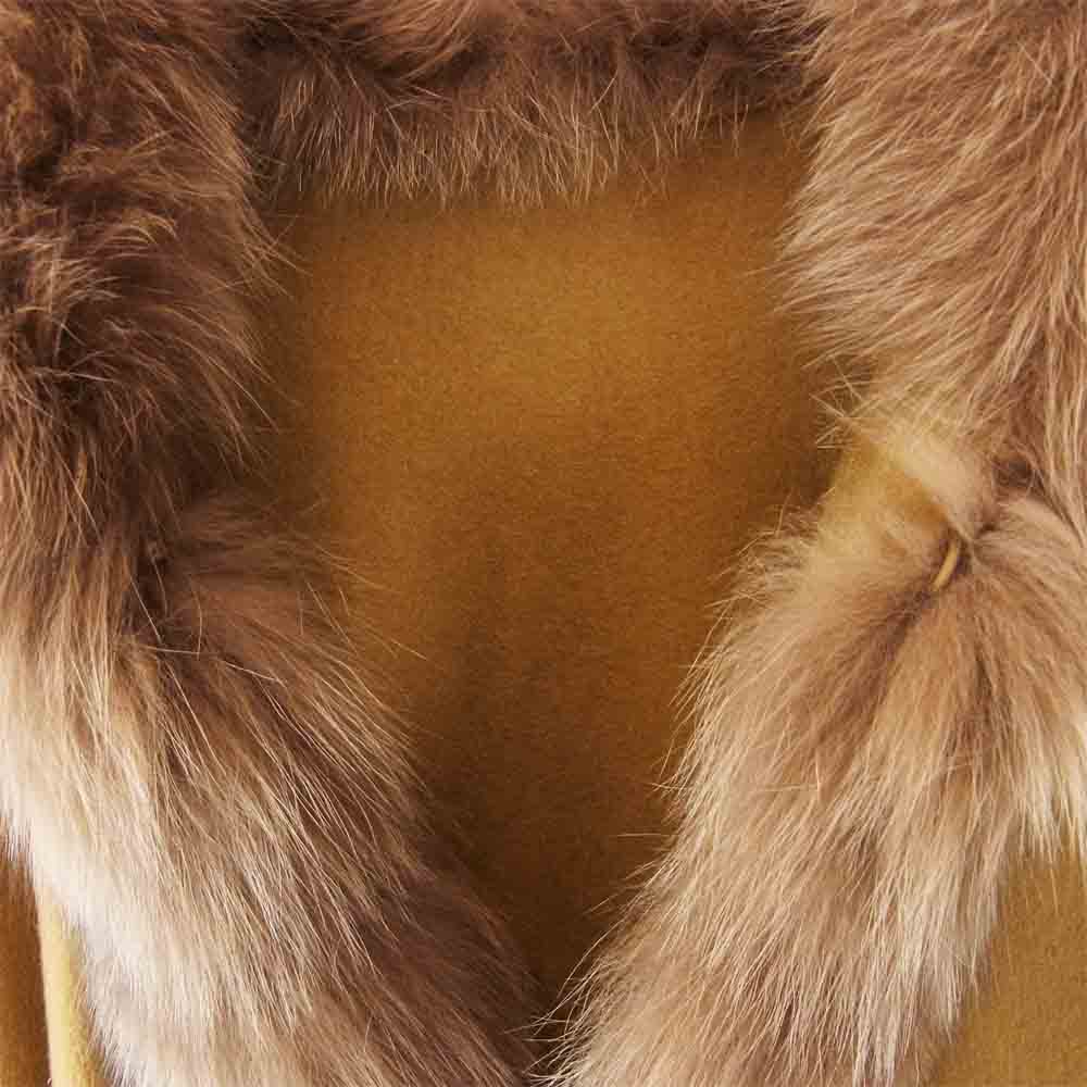 マッサバルド MASABARDO マッサバルド カシミヤ ポンチョ フォックス ファー ブラウン系 M～L【新古品】【未使用】【中古】
