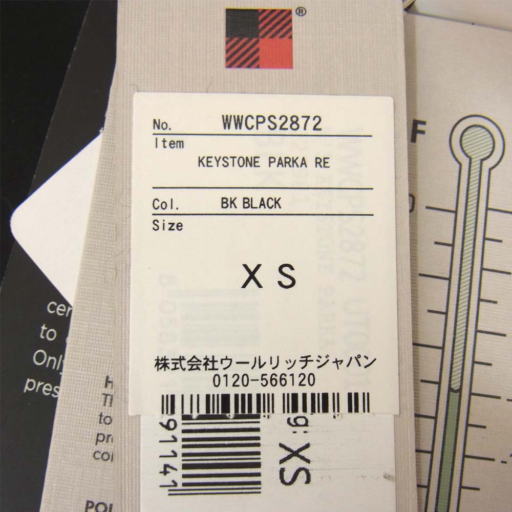 WOOLRICH ウールリッチ JOURNAL STANDARD relume 別注 KEYSTONE フォックス ファー ブラック系 XS【新古品】【未使用】【中古】