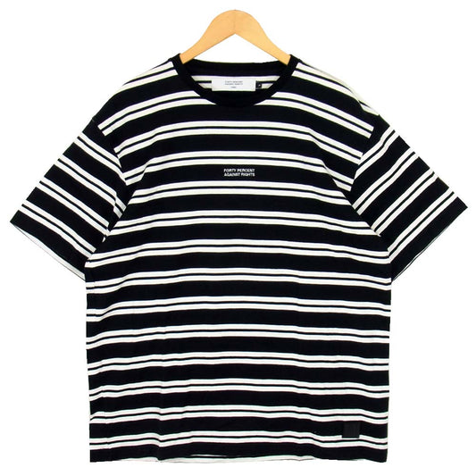 フォーティーパーセント アゲインストライツ FPAR ボーダー Tシャツ ブラック系 L【中古】