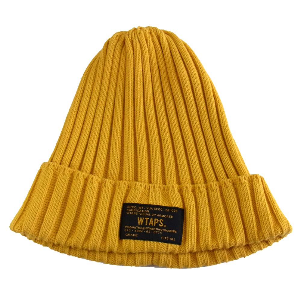 WTAPS ダブルタップス 14SS 141MADT-HT02 BEANIE 02 ニットキャップ ビーニー イエロー系 F【中古】