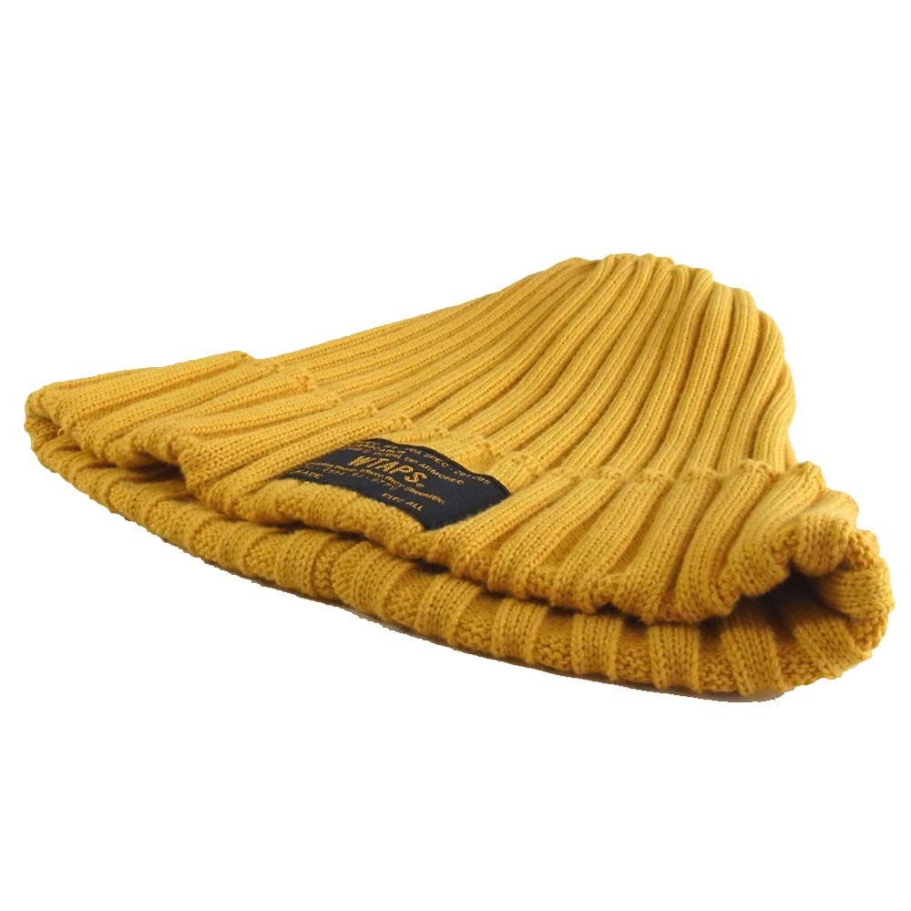 WTAPS ダブルタップス 14SS 141MADT-HT02 BEANIE 02 ニットキャップ ビーニー イエロー系 F【中古】