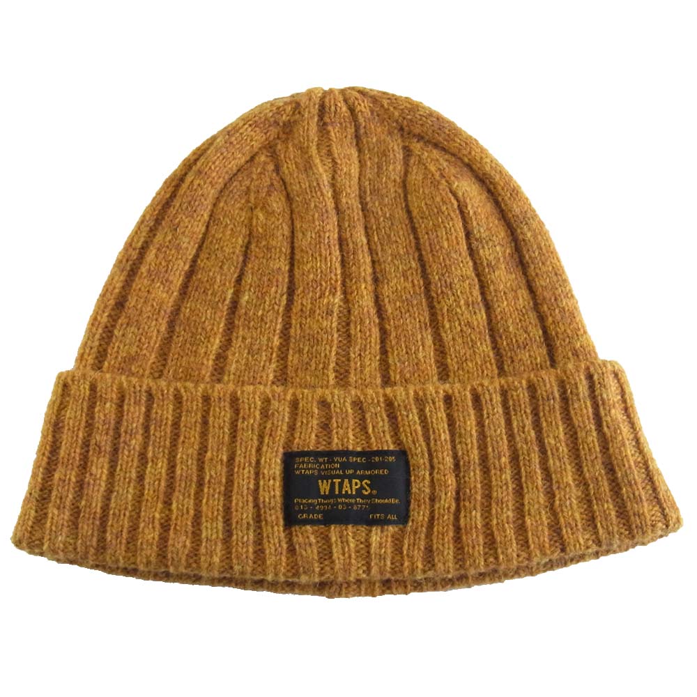 WTAPS ダブルタップス 14AW 142MADT-HT01 BEANIE 01 ウール ニットキャップ ビーニー イエロー系 F【中古】