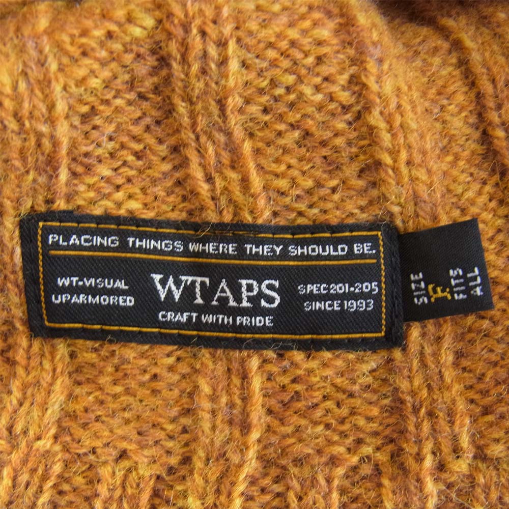WTAPS ダブルタップス 14AW 142MADT-HT01 BEANIE 01 ウール ニットキャップ ビーニー イエロー系 F【中古】