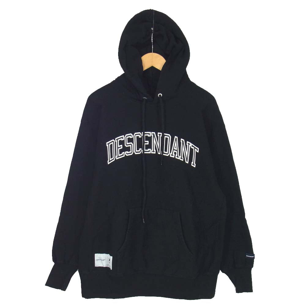 DESCENDANT ディセンダント アーチ ロゴ プリント プルオーバー パーカー ブラック系 2【中古】
