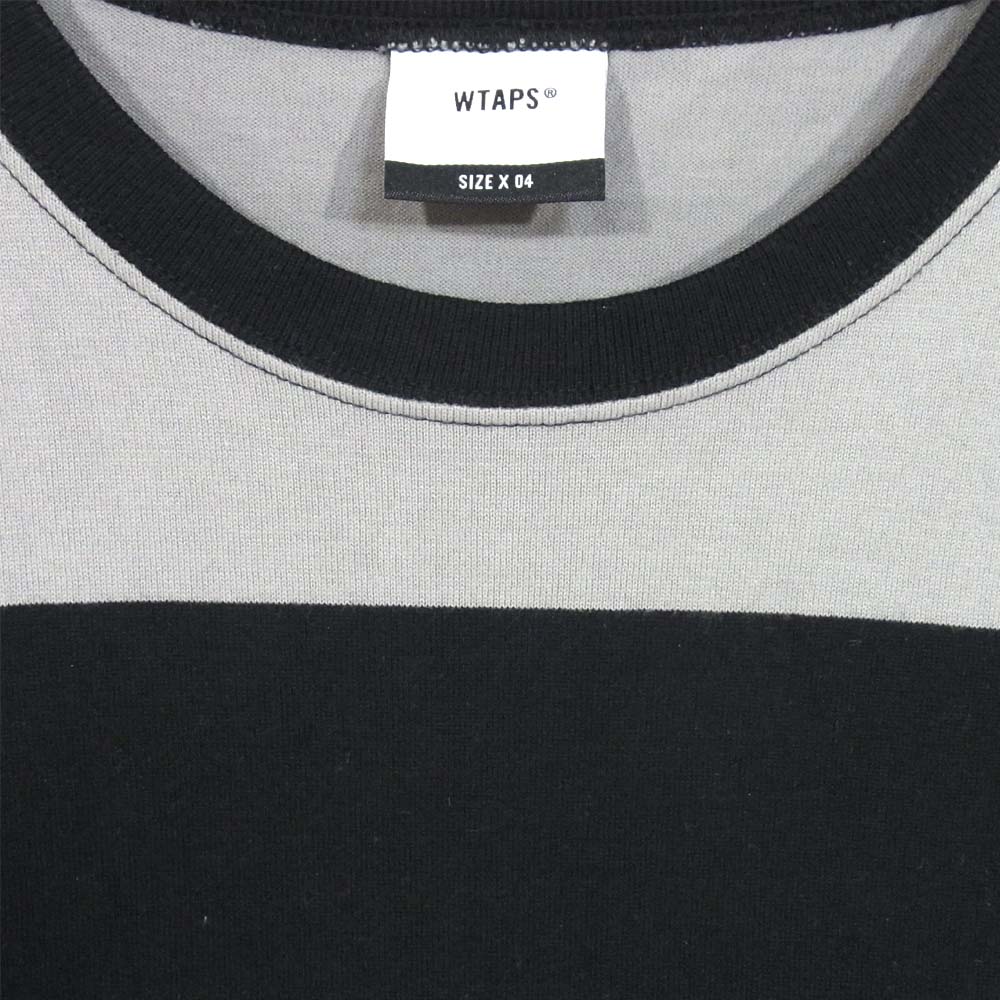 WTAPS ダブルタップス 19SS 191ATDT-CSM31 VATOS SS TEE ボーダー Tシャツ グレー×ブラック系 4【中古】