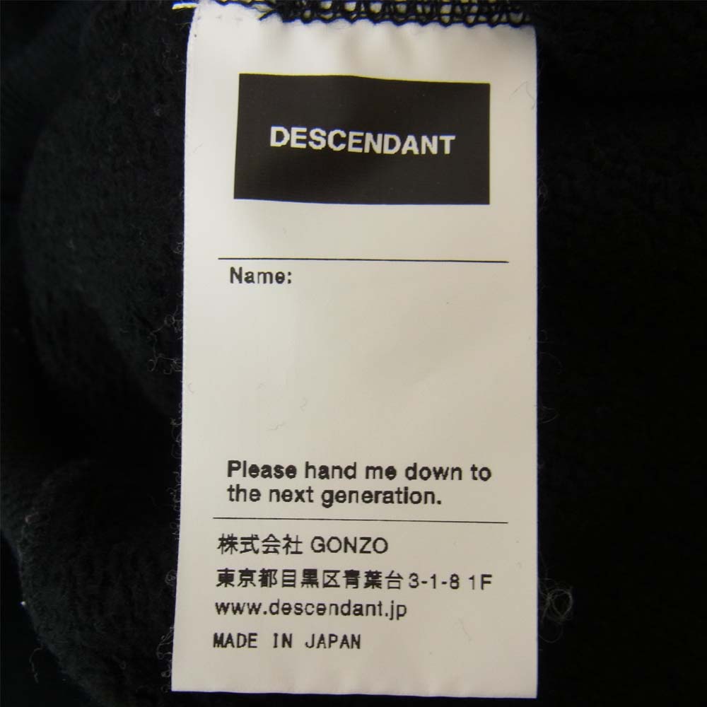 DESCENDANT ディセンダント 18AW オーバル クルーネック スウェット ブラック系 2【中古】