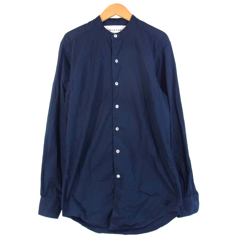 アップルツリーズ 436-7910757 TRAVELER SHIRT ノーカラー トラベラー シャツ ネイビー系 S【中古】