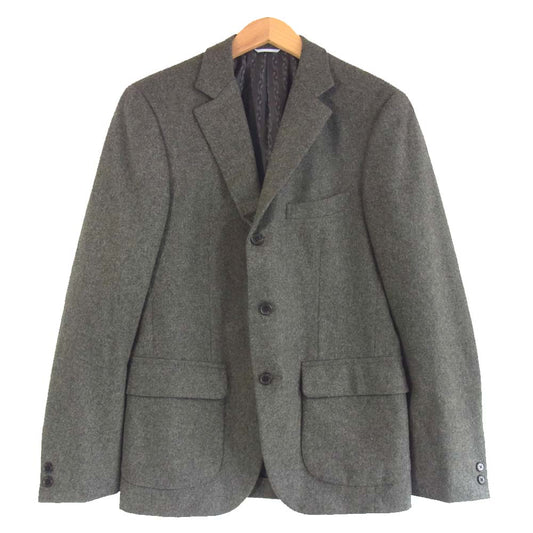 ケネスフィールド FOX BROTHERS フォックスブラザーズ フランネル スポーツ コート 3B テーラードジャケット グレー系 36【美品】【中古】