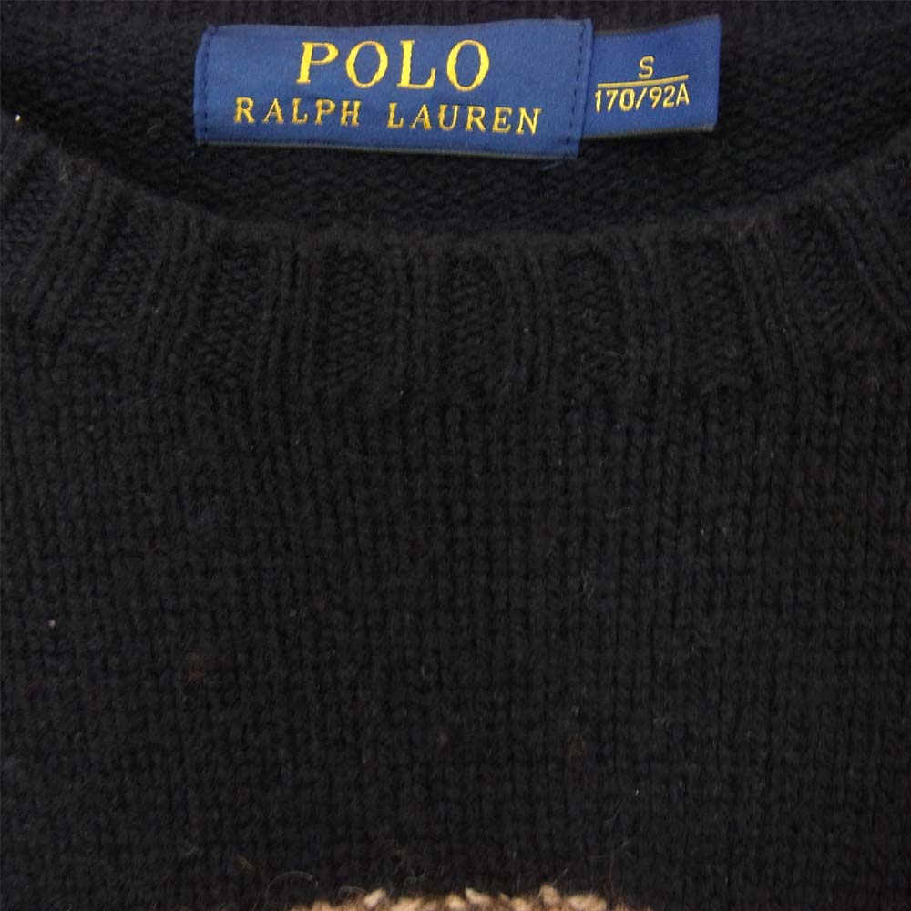 POLO RALPH LAUREN ポロ・ラルフローレン 国内正規品 RLX 美品 POLO bear ポロベアー ニット ブラック系 S【中古】