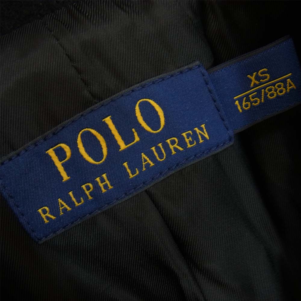 POLO RALPH LAUREN ポロ・ラルフローレン 710584752001 国内正規品 メルトン ウール ピーコート ブラック系 XS【中古】