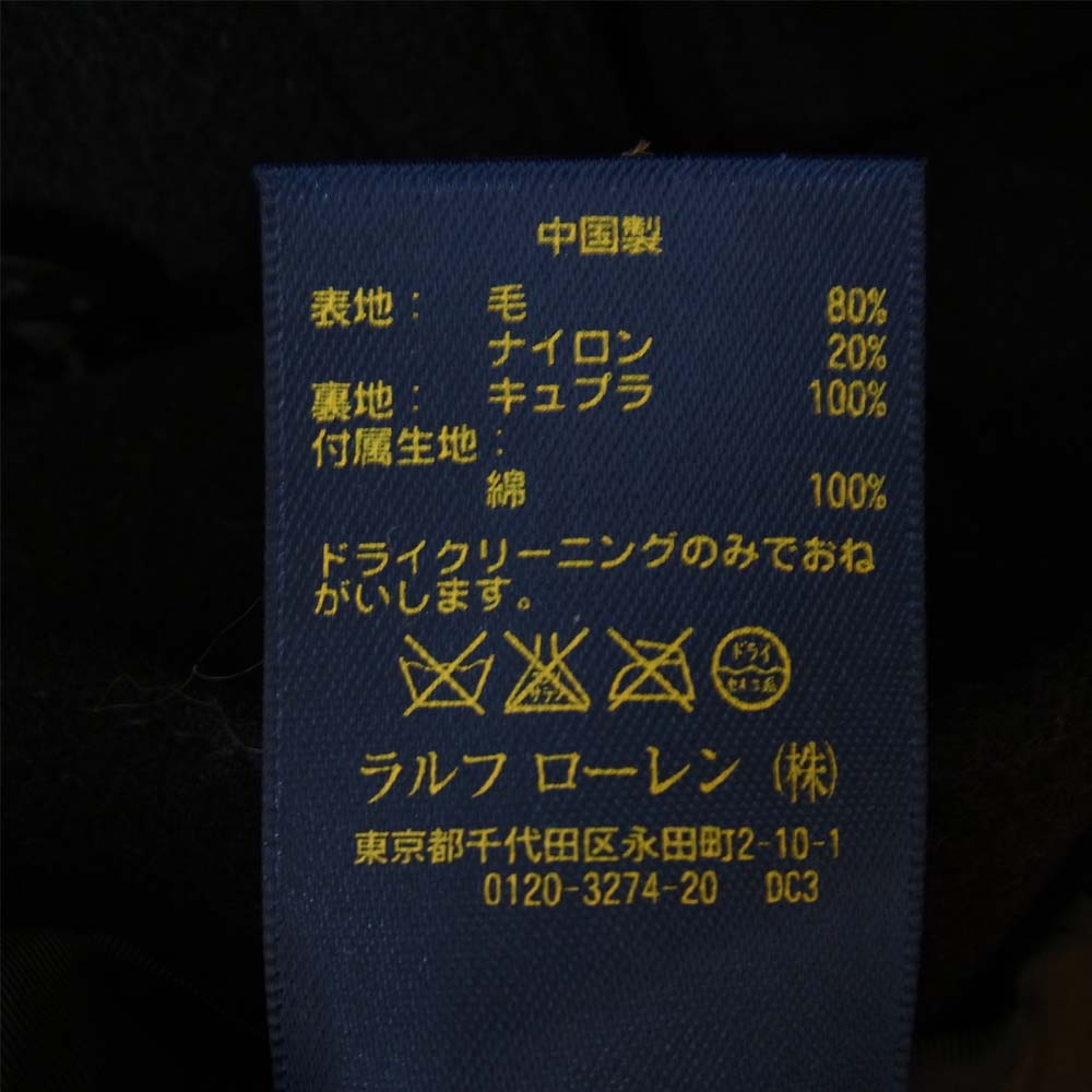 POLO RALPH LAUREN ポロ・ラルフローレン 710584752001 国内正規品 メルトン ウール ピーコート ブラック系 XS【中古】