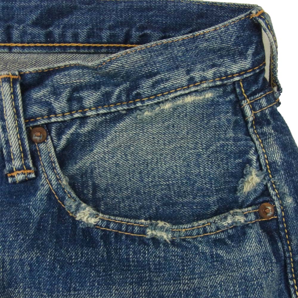 FULLCOUNT フルカウント 0105 ボタンフライ セルビッジ コットン デニムパンツ 日本製 インディゴブルー系 36【中古】