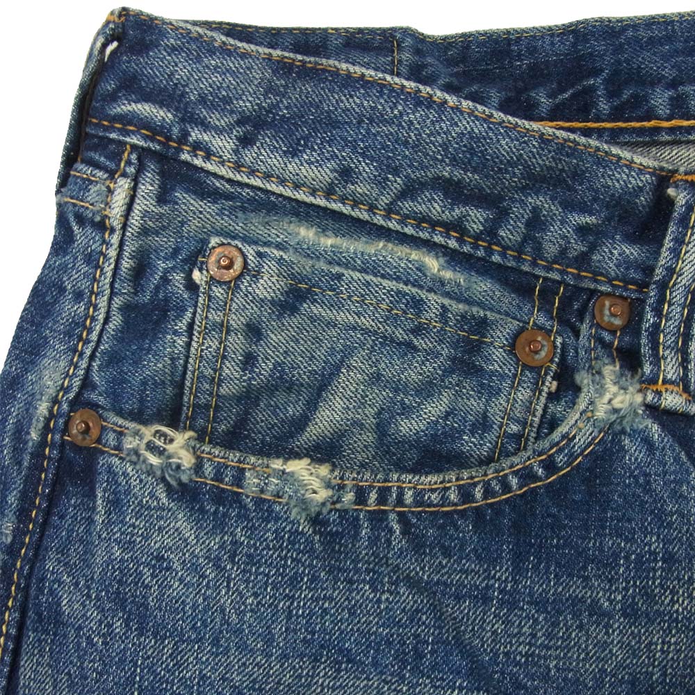 FULLCOUNT フルカウント 0105 ボタンフライ セルビッジ コットン デニムパンツ 日本製 インディゴブルー系 36【中古】