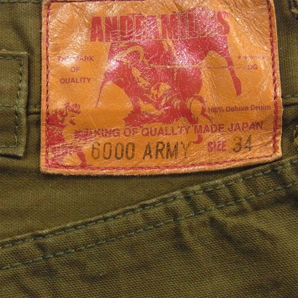 ANDFAMILYS アンドファミリー PT1910580-ADC シンチバック コットン ワーク パンツ 日本製 カーキ系 34【中古】