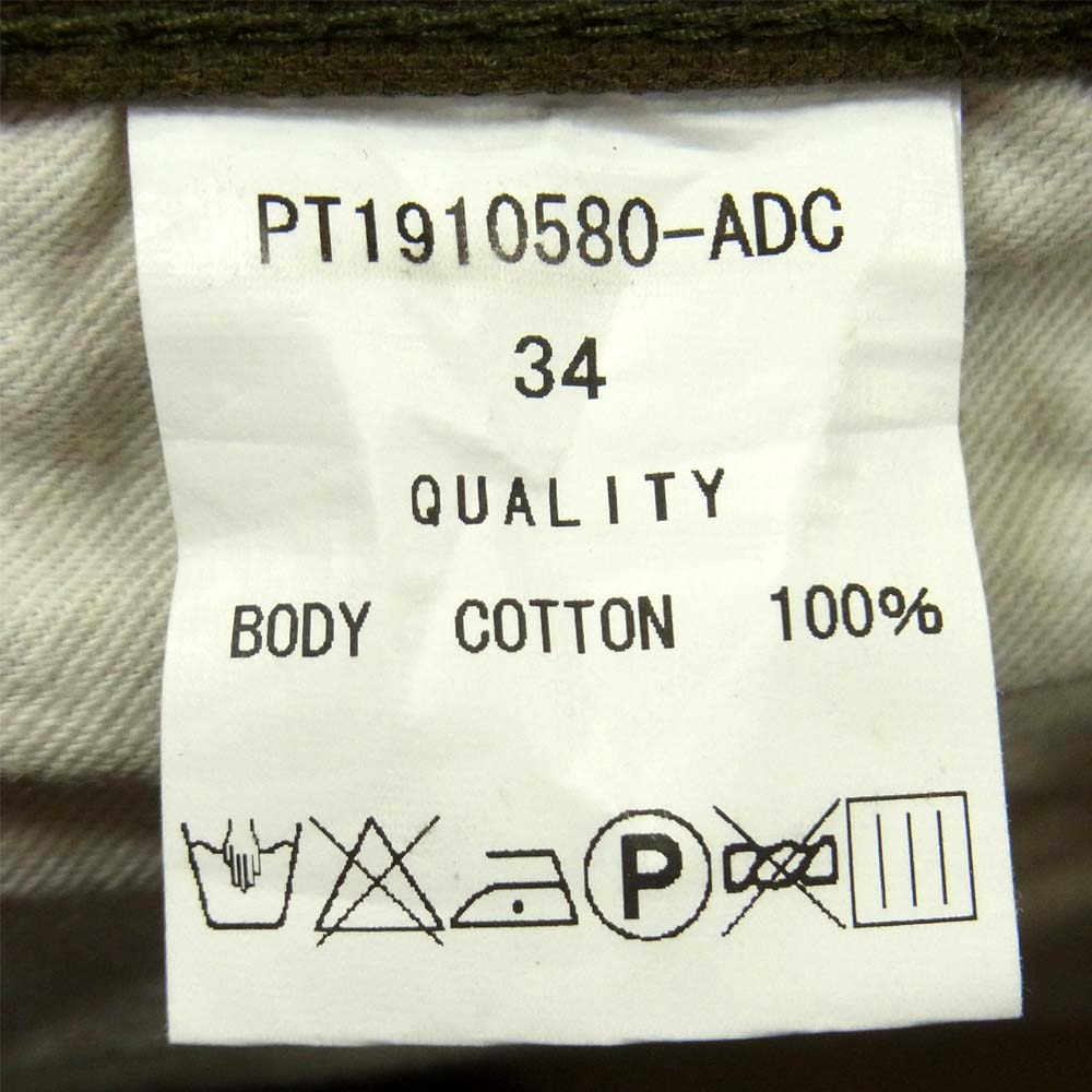 ANDFAMILYS アンドファミリー PT1910580-ADC シンチバック コットン ワーク パンツ 日本製 カーキ系 34【中古】