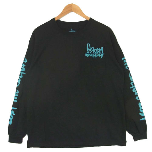 サイコム 7DAYS ロングスリーブ 長袖 Tシャツ コットン 日本製 ブラック系 L【美品】【中古】