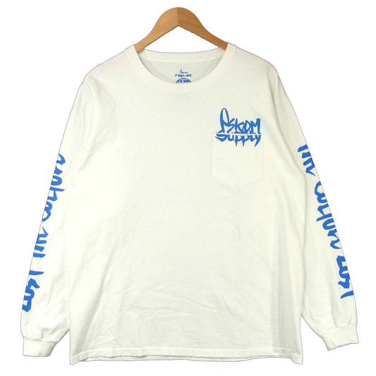 サイコム 7DAYS ロングスリーブ 長袖 Tシャツ コットン 日本製 ホワイト系 L【美品】【中古】