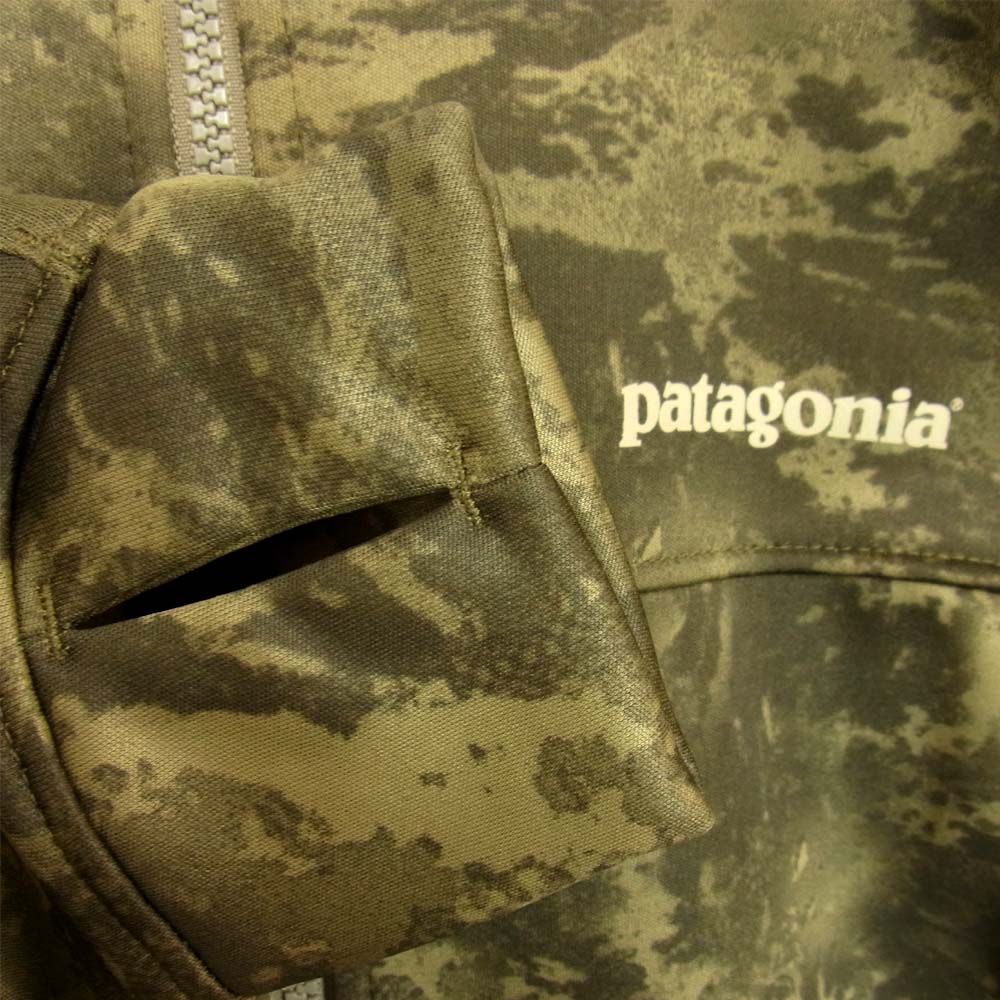 patagonia パタゴニア 29832FA14 迷彩 カモフラ スロープスタイル フーディ カーキ系 S【美品】【中古】