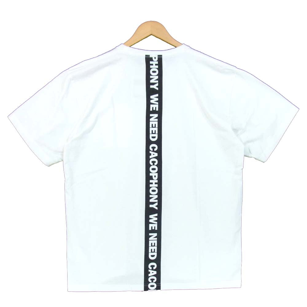 エフピーエーアール forty percents against rights 191atfp-csm11 バックプリント ポケットTシャツ ホワイト系 L【新古品】【未使用】【中古】