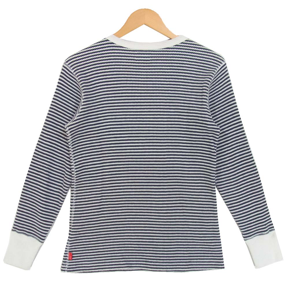 WTAPS ダブルタップス 152ATDT-CSM10 EX31 WAFFLE 02 ボーダー サーマル カットソー ホワイト×ネイビー系 S【中古】