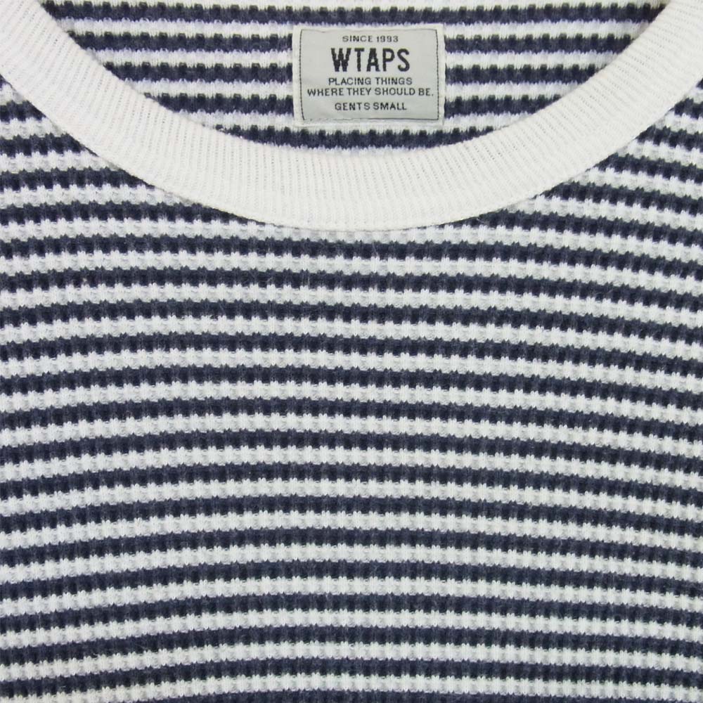 WTAPS ダブルタップス 152ATDT-CSM10 EX31 WAFFLE 02 ボーダー サーマル カットソー ホワイト×ネイビー系 S【中古】