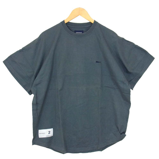 DESCENDANT ディセンダント 胸刺繍 半袖 クルーネック Tシャツ グレー系 2【中古】