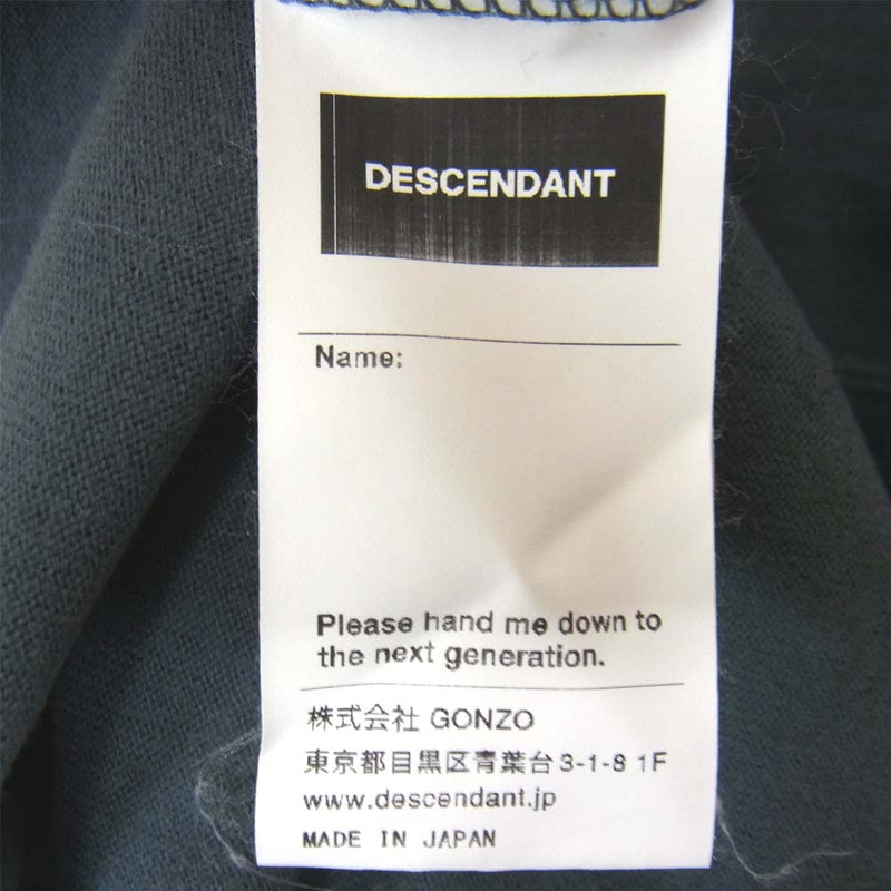 DESCENDANT ディセンダント 胸刺繍 半袖 クルーネック Tシャツ グレー系 2【中古】