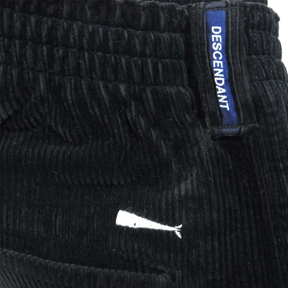 DESCENDANT ディセンダント 刺繍 コーデュロイ イージー パンツ ブラック系 2【中古】