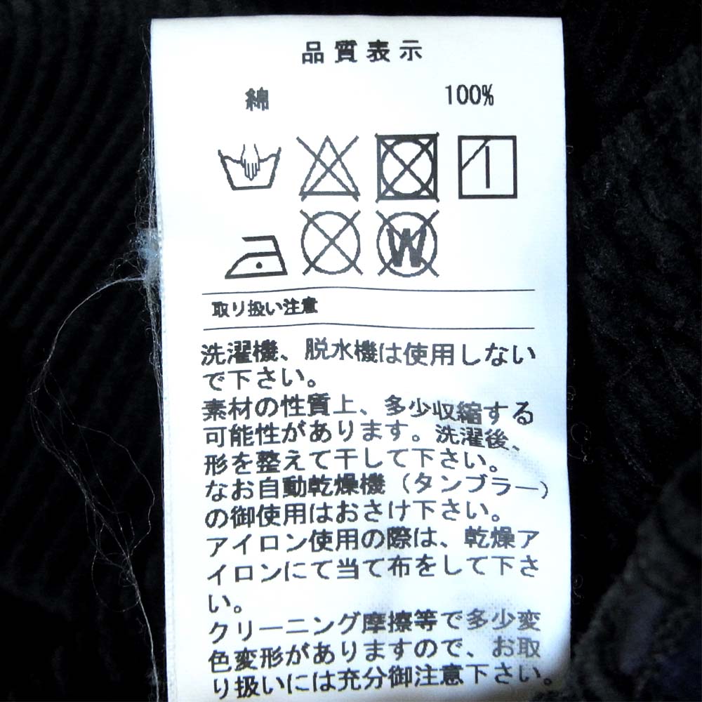 DESCENDANT ディセンダント 刺繍 コーデュロイ イージー パンツ ブラック系 2【中古】