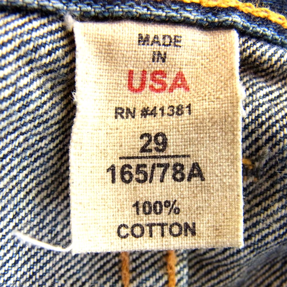 RRL ダブルアールエル USA製 国内正規品 4860447LSPK Low Straight セルビッジ デニムパンツ インディゴブルー系 29【中古】