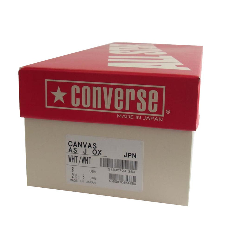 CONVERSE コンバース CANVAS AS J OX キャンバス  ローカット ホワイト ホワイト系 26.5㎝【新古品】【未使用】【中古】