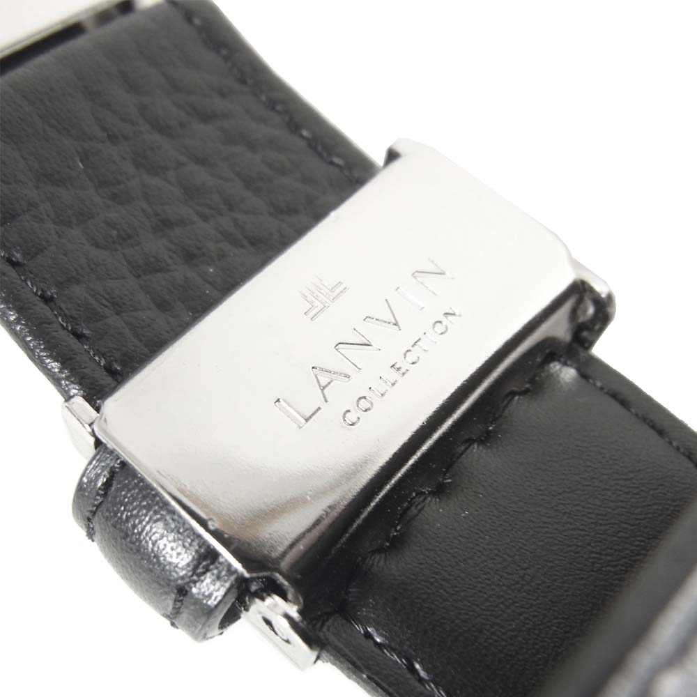 LANVIN ランバン COLLECTION レザー ベルト ブラック系【美品】【中古】