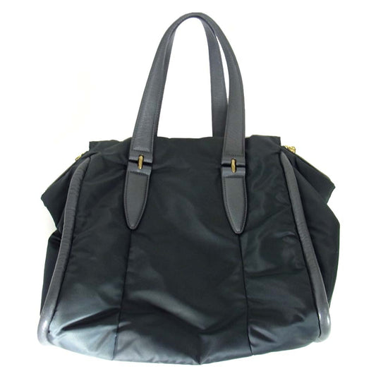 トフアンドロードストーン レザー ナイロン ハンドバッグ  グレー系【美品】【中古】