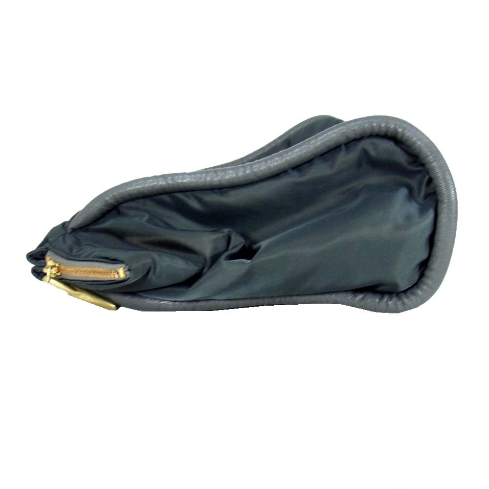 トフアンドロードストーン レザー ナイロン ハンドバッグ  グレー系【美品】【中古】
