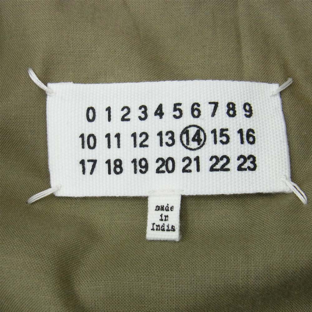 MAISON MARGIELA メゾンマルジェラ 19AW S50AM0413 カーフレザー 八の字 ライダース ジャケット グリーン系 カーキ系 52【中古】