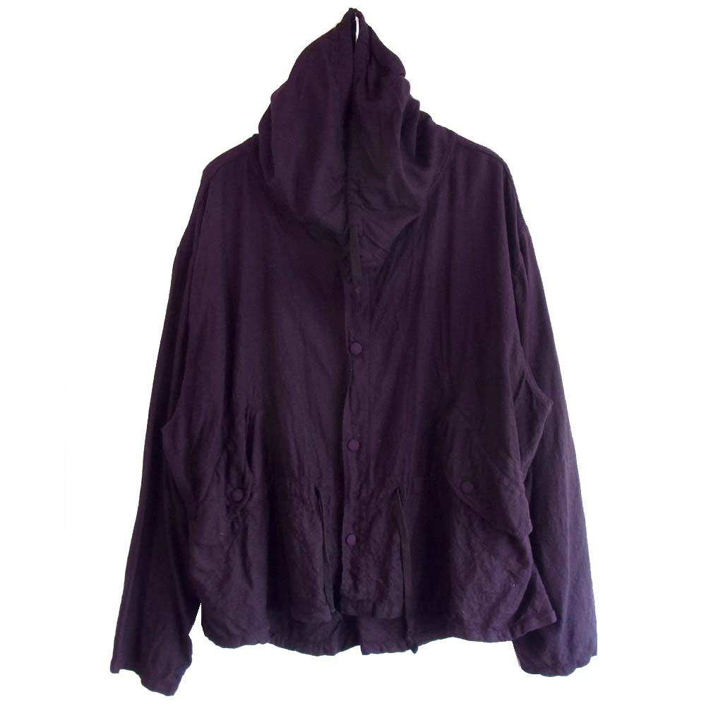 ANN DEMEULEMEESTER アンドゥムルメステール 352-01-49019 OH-80 OR-37 ウール フード ジャケット パープル系 XXS【中古】