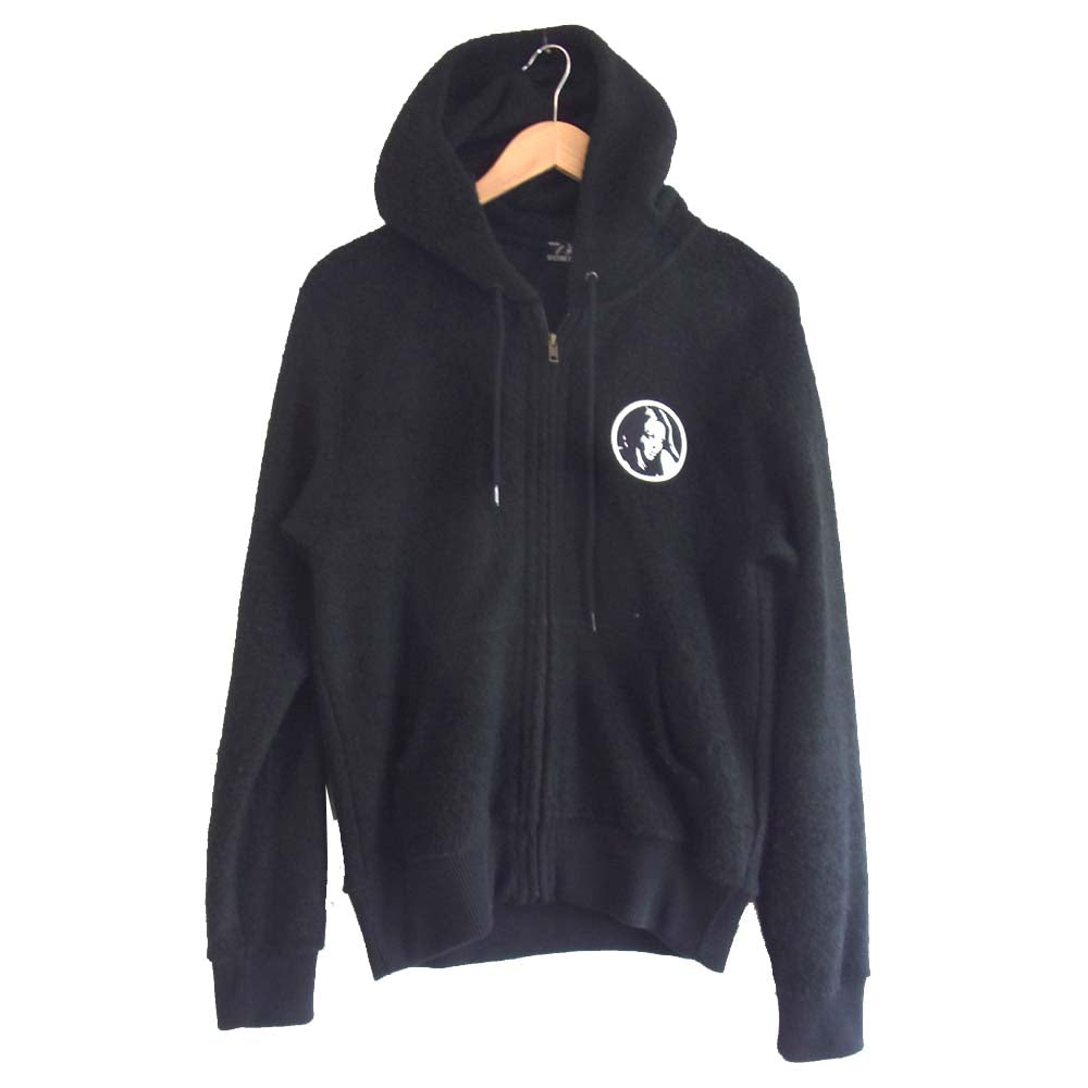 HYSTERIC GLAMOUR ヒステリックグラマー 0253CF05 バック ロゴ 刺繍フリース ジップアップ パーカー ブラック系 M【中古】
