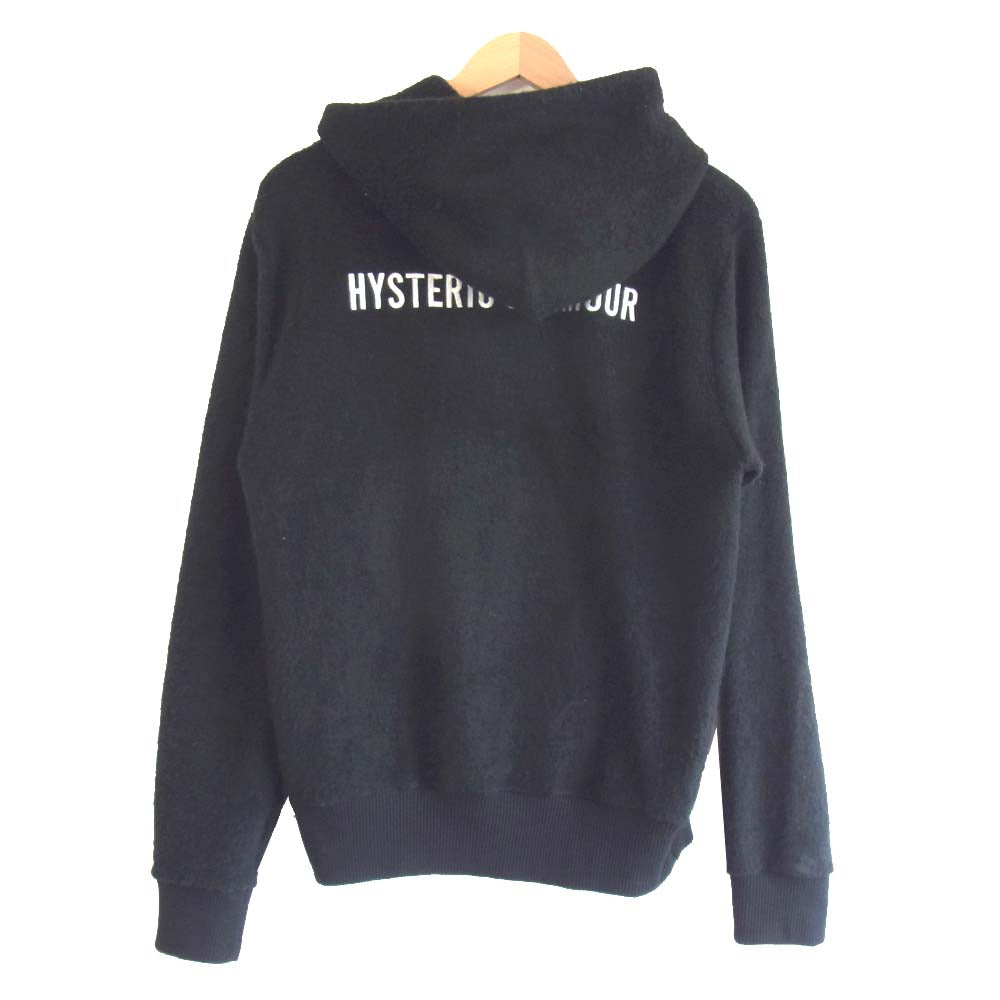 HYSTERIC GLAMOUR ヒステリックグラマー 0253CF05 バック ロゴ 刺繍フリース ジップアップ パーカー ブラック系 M【中古】