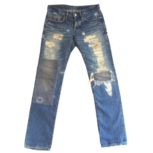 HYSTERIC GLAMOUR ヒステリックグラマー 0202AP01 NOBU リメイク デニム パンツ インディゴブルー系 28【中古】