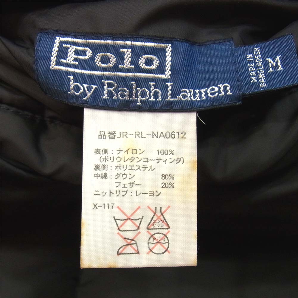 POLO RALPH LAUREN ポロ・ラルフローレン JR-RL-NA0612 reversible down jacket リバーシブル 黒×紺 M【中古】