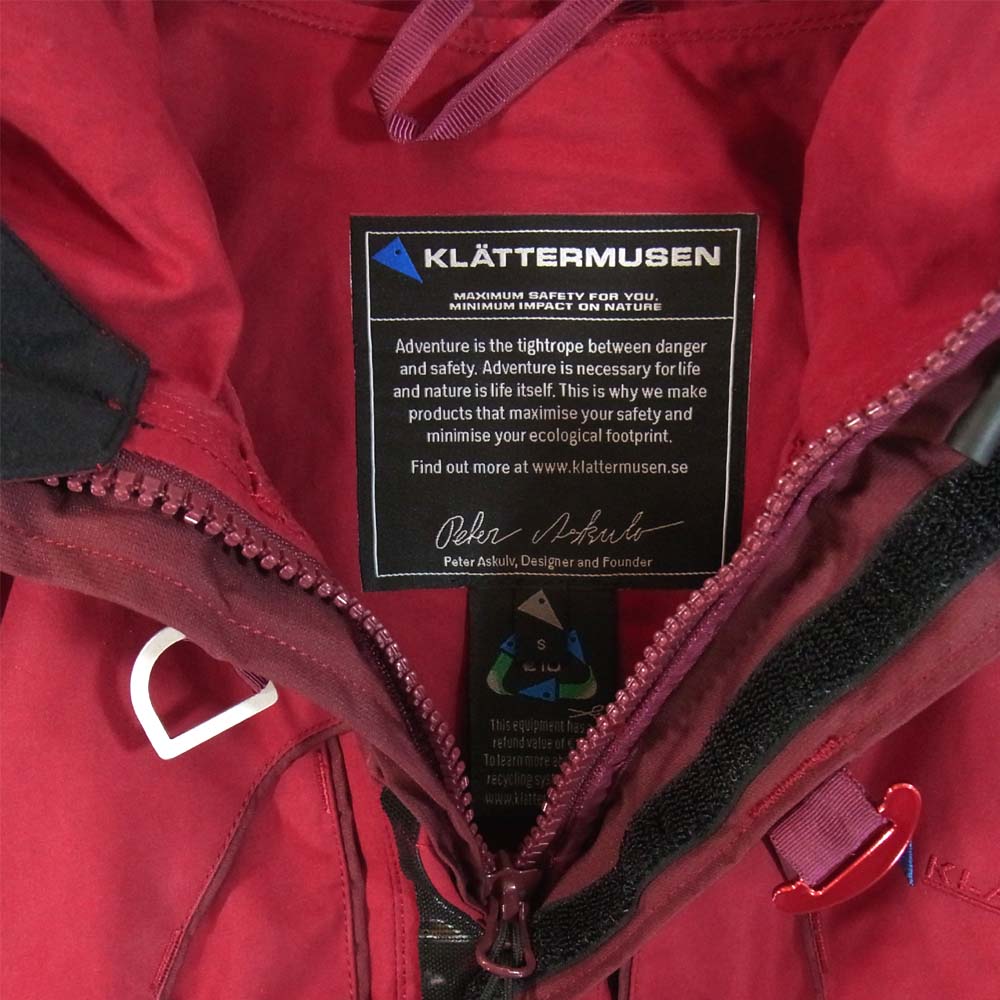 KLATTERMUSEN クレッタルムーセン Bilskirner Jacket ビルスキルナー マウンテン パーカー ジャケット レッド系 S【中古】