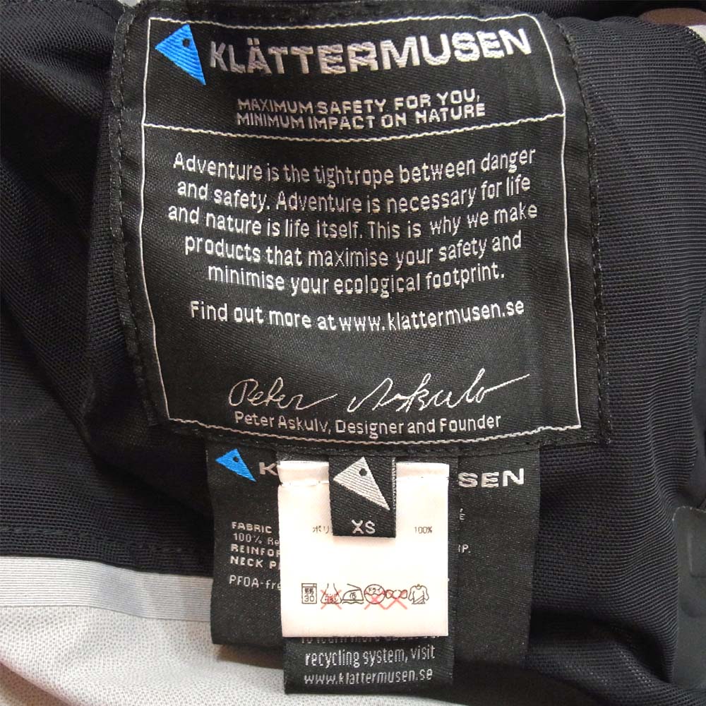 KLATTERMUSEN クレッタルムーセン Allgron アルグロン ナイロン ジャケット ブラック系 XS【中古】
