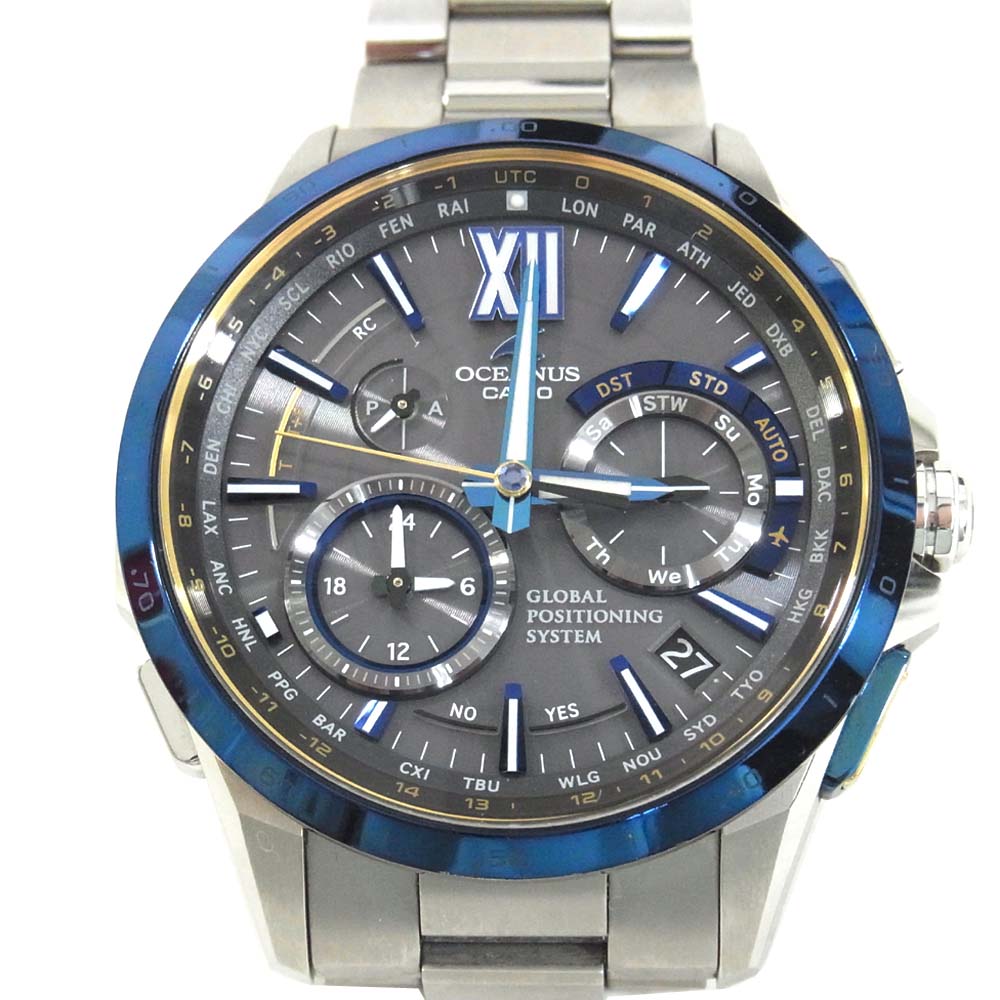 CASIO カシオ OCW-G1000 オシアナス OCEANUS ソーラー 電波 時計 ウォッチ シルバー系【中古】