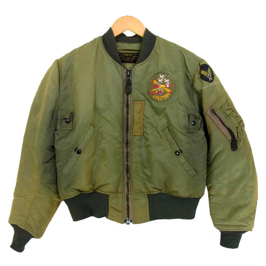 Buzz Rickson's バズリクソンズ M11128 ワッペン付き MA-1 ミリタリー ジャケット カーキ系 S【中古】