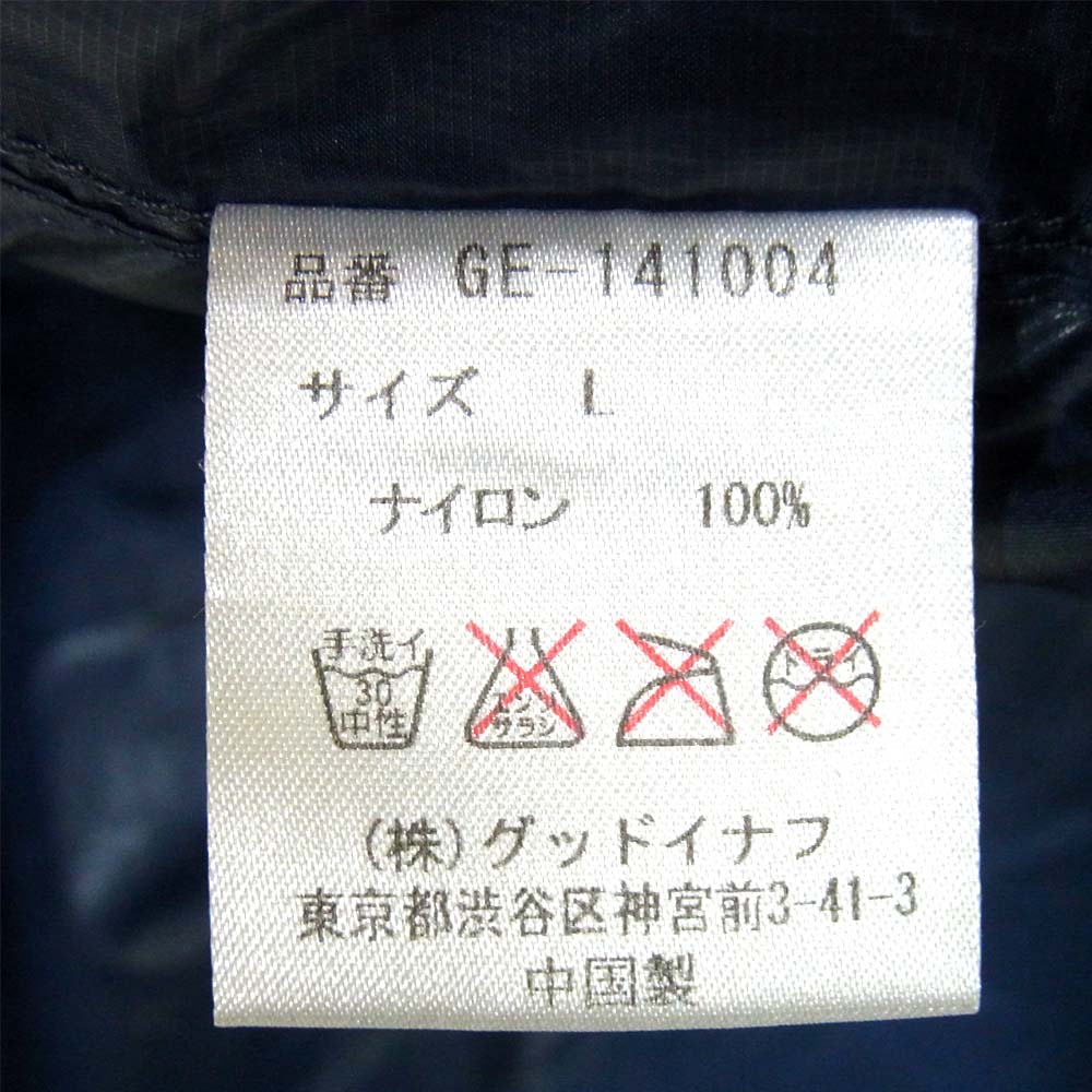GOODENOUGH グッドイナフ GE-141004 ナイロン ジップ パーカー ネイビー系 L【美品】【中古】