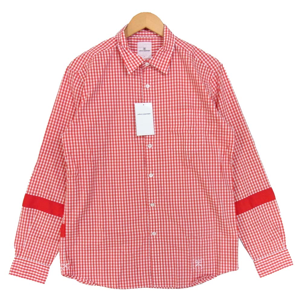 uniform experiment ユニフォームエクスペリメント 17SS UE-170034 TAPE LINE GINGHAM CHECK SHIRT テープライン ギンガム チェック レッド系 4【新古品】【未使用】【中古】